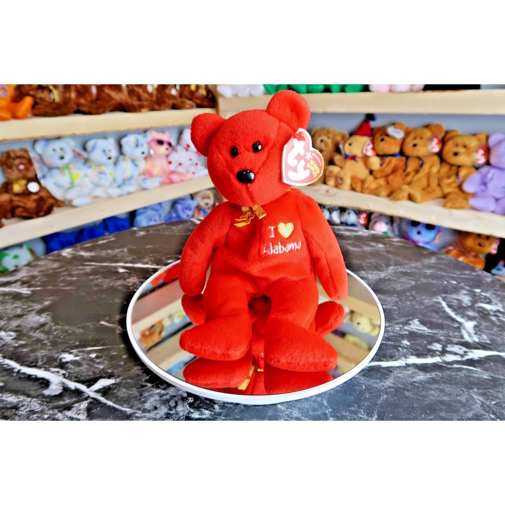 Ty Beanie Baby - I Love Alabama the Bear | Tush Tag Wear | Heart Tag Issue